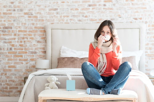 woman suffering cold
